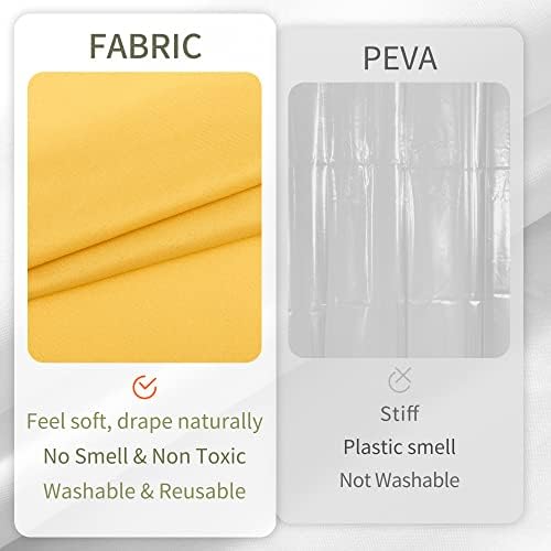 ALYVIA SPRING Waterproof Fabric Shower Curtain or Liner Yellow, 72x72