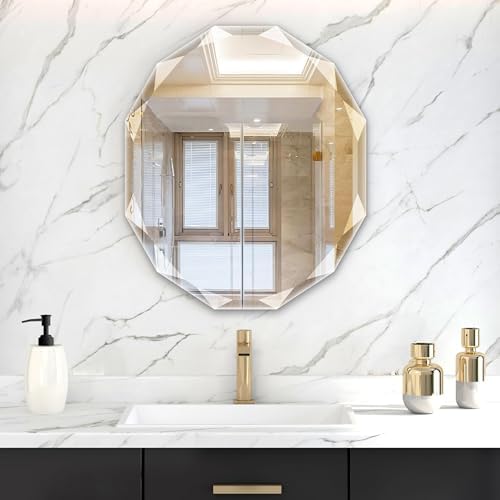 23.5x27.5 Inch Bathroom Mirrors for Over Sink, Round Frameless Mirror