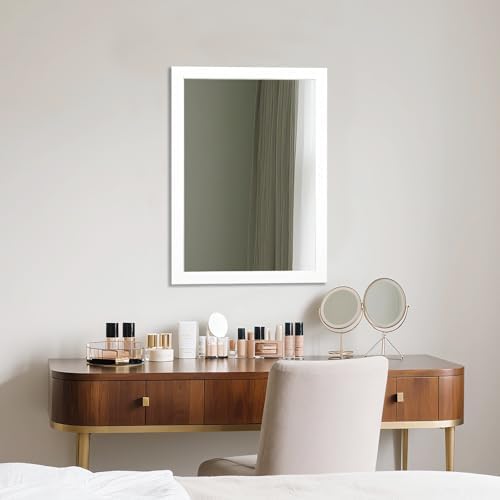Bathroom Mirror for Over Sink 28x20 Inch Rectangular Wall Mirror, White