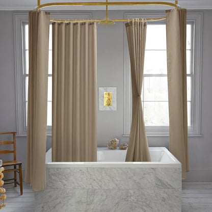 Nasitos Fabric Shower Curtain Liners with Magnets 2 Pack 70X72 Inch White