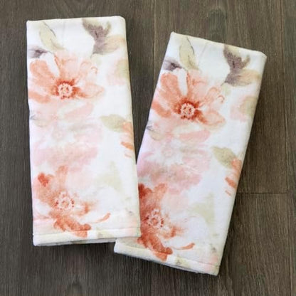 SKL Home Misty Floral Hand Towel Set-2pc, 100% Cotton, Blush