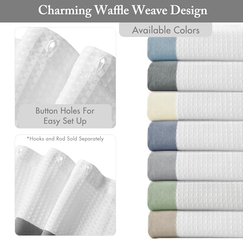 Madison Park Spa Waffle Extra Wide Shower Curtain, 108 x 72, Charcoal