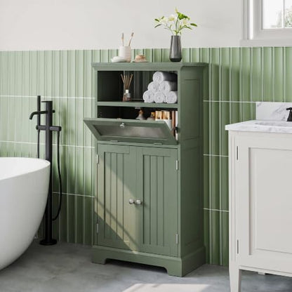 ChooChoo Bathroom Cabinet with Flip Glass Drawer,Freestanding