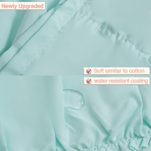 Teal Ruffle Shower Curtain for Bathroom, 36 x 72 Inch, 1 Panel