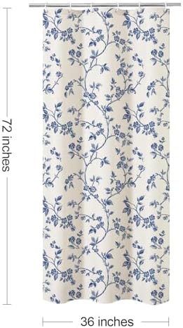 MitoVilla Small Stall Cotton Floral Shower Curtain for Bathroom,36 x 72
