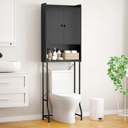 Kitsure 68.1"H Over Toilet Storage Cabinet, Magnetic Door, Adjustable Shelf