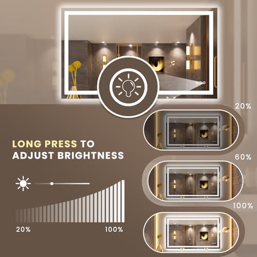 LOAAO 50"X30" LED Bathroom Mirror with Lights, UL Listed