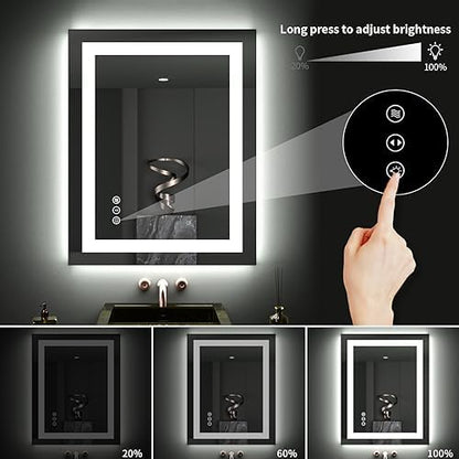 LOAAO 24"X30" LED Bathroom Mirror with Lights, UL Listed