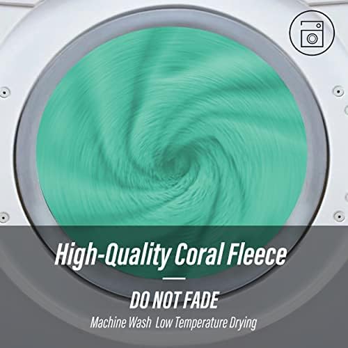MOONQUEEN Ultra Soft Microfiber Coral Velvet Towel Set - Quick Drying, 2 Bath Towels, 2 Hand Towels, 2 Washcloths - Aqua Green, 6 Pcs