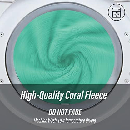 MOONQUEEN Ultra Soft Microfiber Coral Velvet Towel Set - Quick Drying, 2 Bath Towels, 2 Hand Towels, 2 Washcloths - Aqua Green, 6 Pcs
