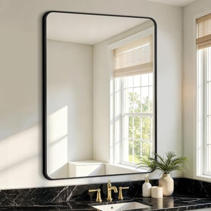 Vanity Bathroom Mirror, 40”x28” Black Bathroom Mirror for Over Sink