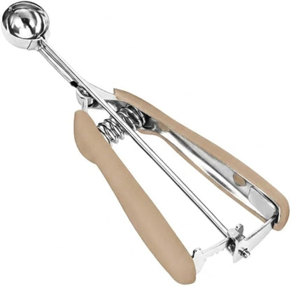 Extra Mini Stainless Steel Cookie Scoop, 1Tsp/5ml/0.17oz Tbsp Dough Scooper with Trigger Release, Ideal for Baking and Melon (#110 Brown)