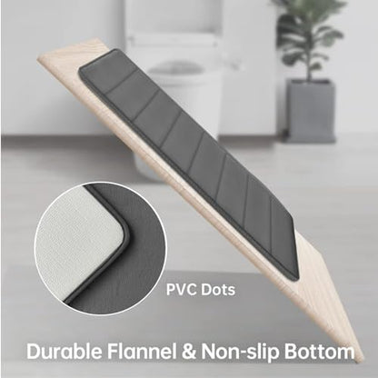 RUN HELIX Grey Bathroom Rugs, Ultra Absorbent Non-Slip Memory Foam Bath Rugs, Washable Bedroom mats,Soft Velvet Bath Mats,Easier to Dry for Bathroom Floor Rugs