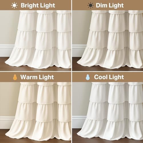 Seasonwood Ruffle Shower Curtain Cream, 72" x 72"