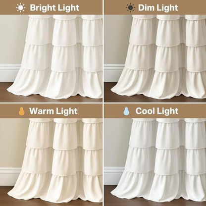 Seasonwood Ruffle Shower Curtain Cream, 72" x 72"