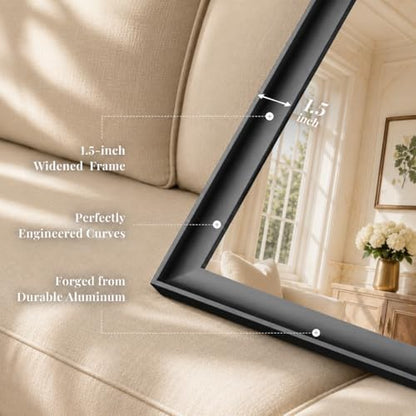 24x36 Inch Matte Black Bathroom Mirrors for Over Sink