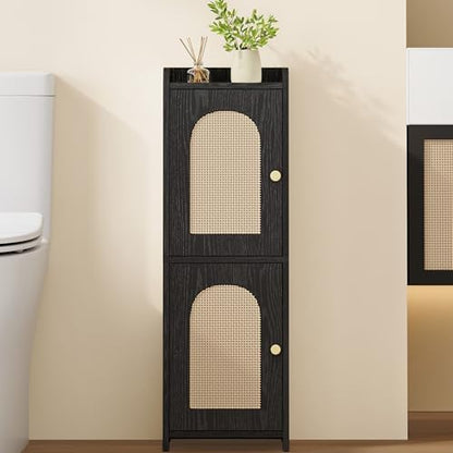 Hzuaneri Bathroom Storage Cabinet, Small Corner Floor Cabinet with 2 Doors
