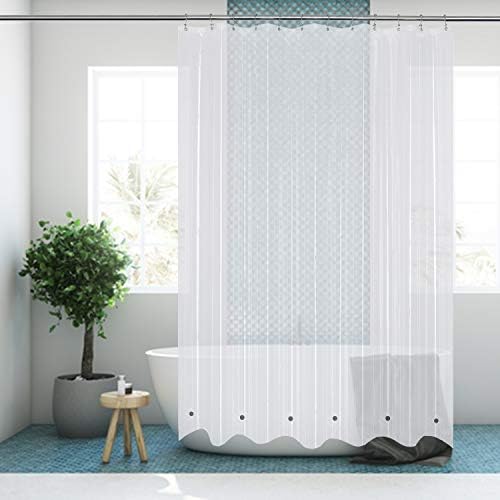 Mrs Awesome Extra Long Shower Curtain Liner with 6 Magnets 72 x 84, Clear