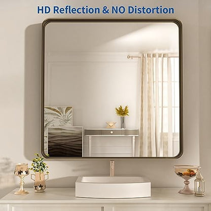 WEER Bronze Bathroom Vanity Mirror 36X30 Inch
