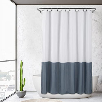 ALYVIA SPRING Waterproof Shower Curtain or Liner White/Stone Blue, 72x72