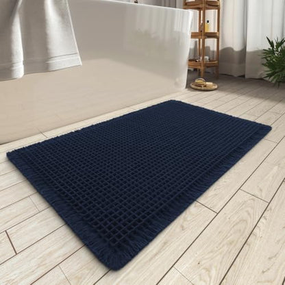 Upgraded Waffle Bath Mat Ultra Absorbent Non Slip Bathroom Mat, 18" x 30"