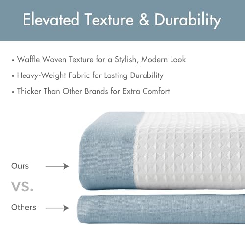 Madison Park Spa Waffle Weave Long Shower Curtain, 72 x 78, Blue