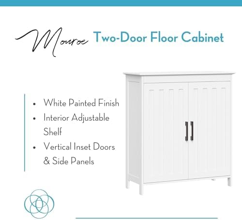 RiverRidge Monroe Two-Door Bathroom Floor Storage Cabinet - White