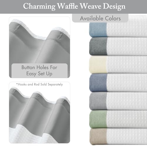 Madison Park Spa Waffle Weave Long Shower Curtain, 72 x 78, Grey