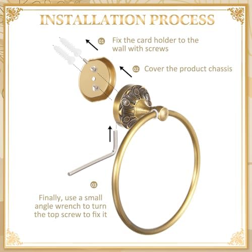2 Pcs Antique Toilet Paper Holder Hand Towel Ring, with Cover