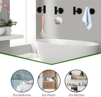 10pcs Matte Black Retractable Bathroom Hardware Set,