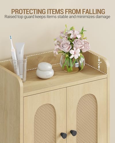 Hzuaneri Bathroom Cabinet, Small Storage Cabinet with 4 Doors