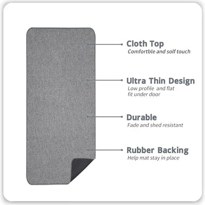 Bosap Bath Mat,Ultra Thin Bathroom Runner Rugs,Large Bath Mats for Bathroom,Quick Dry,Non-Slip,Machine Washable,Low Pile,Bath Rug,Shower Outside,Sink,Home Decor Accessories.Grey,2'x5'（24x60inch）