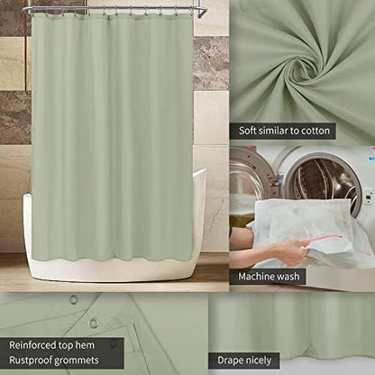 ALYVIA SPRING Waterproof Fabric Shower Curtain or Liner Sage Green, 72x72