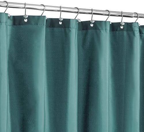 N&Y HOME Fabric Shower Curtain or Liner with Magnets, Teal
