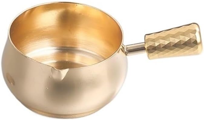 Gravy Boat Coffee Measuring Cup, Hand Drawn Can, Extraction Ounce Cup, Stainless Steel Calf Milk Pot Gravy Jug(Gold,Small)
