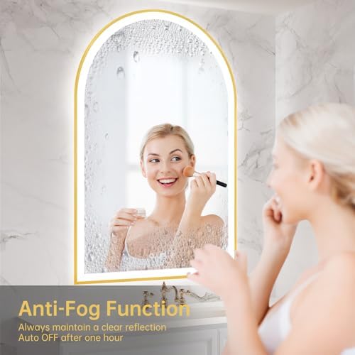 24"x36" Arched LED Lighted Bathroom Mirror with Lights