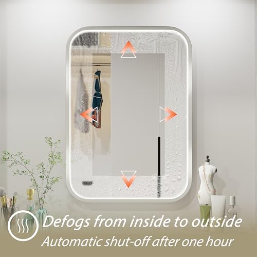 20"x28" Silver LED Bathroom Mirror with 3000K/4500K/6000K Lights