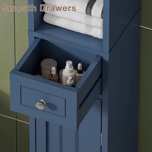 ChooChoo Narrow Bathroom Storage Cabinet with Adjustable Shelves and Drawer