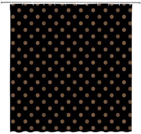 Polka Dot Shower Curtain Bathroom Decor with Hooks,70" Wx75 H