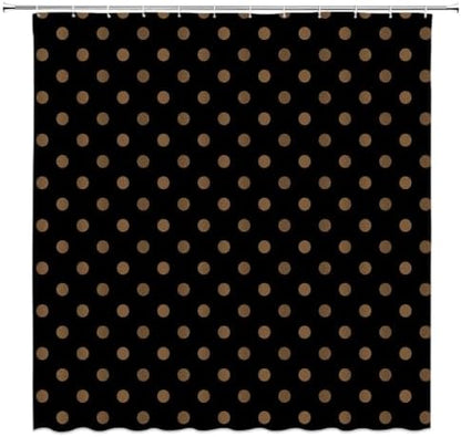 Polka Dot Shower Curtain Bathroom Decor with Hooks,70" Wx75 H