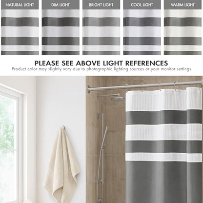 Madison Park Spa Waffle Weave Stall Shower Curtain, 36 x 72, Charcoal