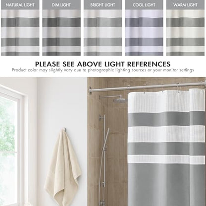 Madison Park Spa Waffle Weave Stall Shower Curtain, 36 x 72, Grey