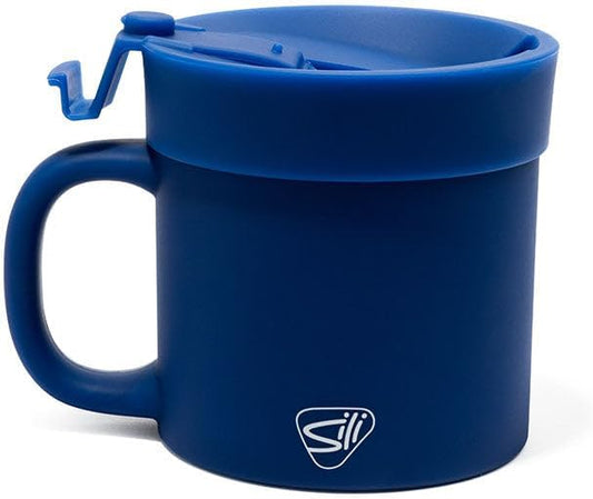 Silipint 16oz Silicone Coffee Mug Tumbler with Flip Lid – Unbreakable Dishwasher Safe Microwave Oven & Freezer Compatible – Cup for Hot Coffee Tea or Cold Drinks (Classic Blue) Pack of 1