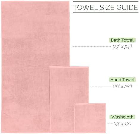 Elegant Comfort 100% Turkish Cotton Corduroy Ribbed Luxury Bath Towels 6-Piece Set, Premium Feel - Quick Dry, Highly Absorbent, Contains 2 Bath Towels, 2 Hand Towels, and 2 Washcloths, Dusty Rose