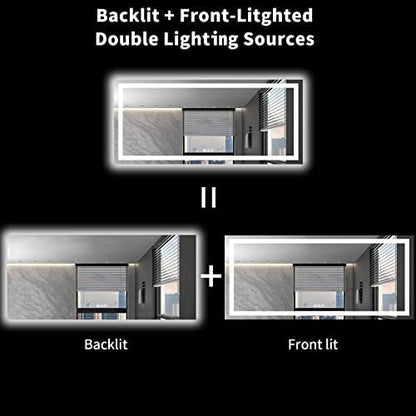LOAAO 72"X32" LED Bathroom Mirror with Lights, UL Listed