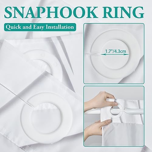 LXBNI No Hook Shower Curtain with Liner, Grey Shadow, 71 x 74 Inch