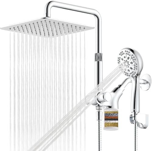 Ryamen Upgraded Filtered Shower Head with Handheld, 10 inch Rain Showerhead