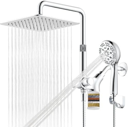 Ryamen Upgraded Filtered Shower Head with Handheld, 10 inch Rain Showerhead