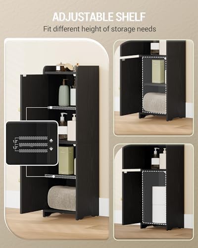 Hzuaneri Bathroom Storage Cabinet, Small Corner Floor Cabinet with 2 Doors