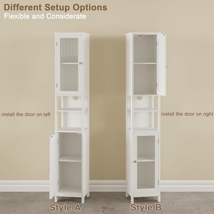 ChooChoo Narrow Bathroom Storage Cabinet with Light, Space Saving